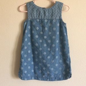 EUC 3T babyGap polka dot cotton/faux denim dress